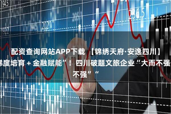 配资查询网站APP下载 【锦绣天府·安逸四川】“梯度培育＋金融赋能”！四川破题文旅企业“大而不强”“